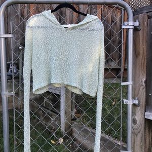 UO light green knit hoodie